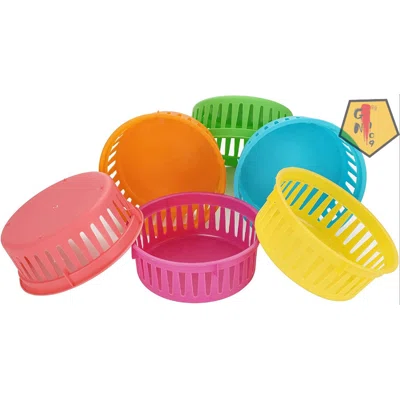12 Pack Classroom Pencil Basket Trays, Colorful Pencil Organizer Crayon Basket Round Office Supply Baskets Organization Trays
