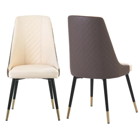 Merax PU Leather Dining Chairs with Metal Legs(Set of 2)