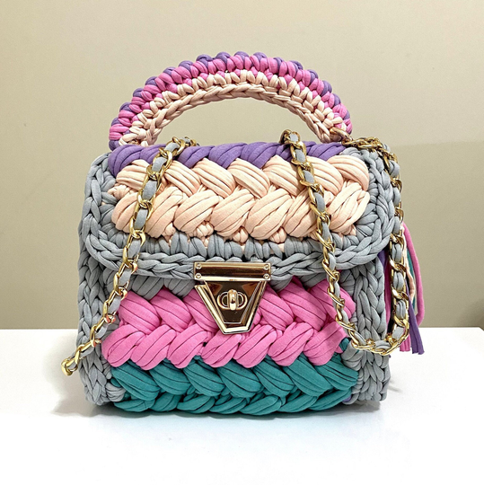 Hand Woven Bag/Colorful Bag/Multi Color Bag/Handmade Bag/Crochet Bag/Knitted Bag/Designer Bag/Luxury Bag/Shoulder Bag/Women's Bag