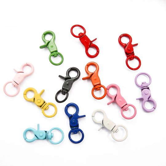 23x44mm Assorted Color Lobster Clasps With Ring Zinc Alloy - Rainbow Colorful Clasp Finding Accessories Diy
