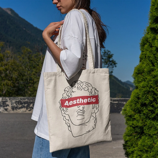 Aesthetic Statue Tote Bag-Aesthetic Tote Bag, Art Bag, Aesthetic Bag, Artsy Bag, Line Art Bag, Tumblr Bag, David Statue Bag