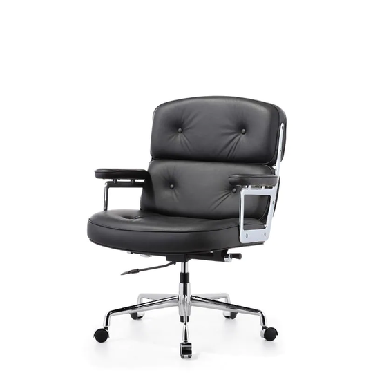 Black PU leather Tufted Office chair