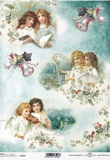 Rice Paper For Decoupage, Vintage Fairy Collage, Decorative Mulberry Tissue, Paper, R1303