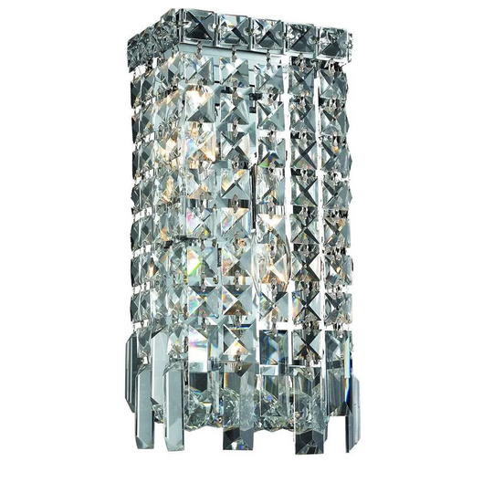 Elegant Lighting 2-light Chrome 6-inch Royal Cut Crystal Clear Wall Sconce