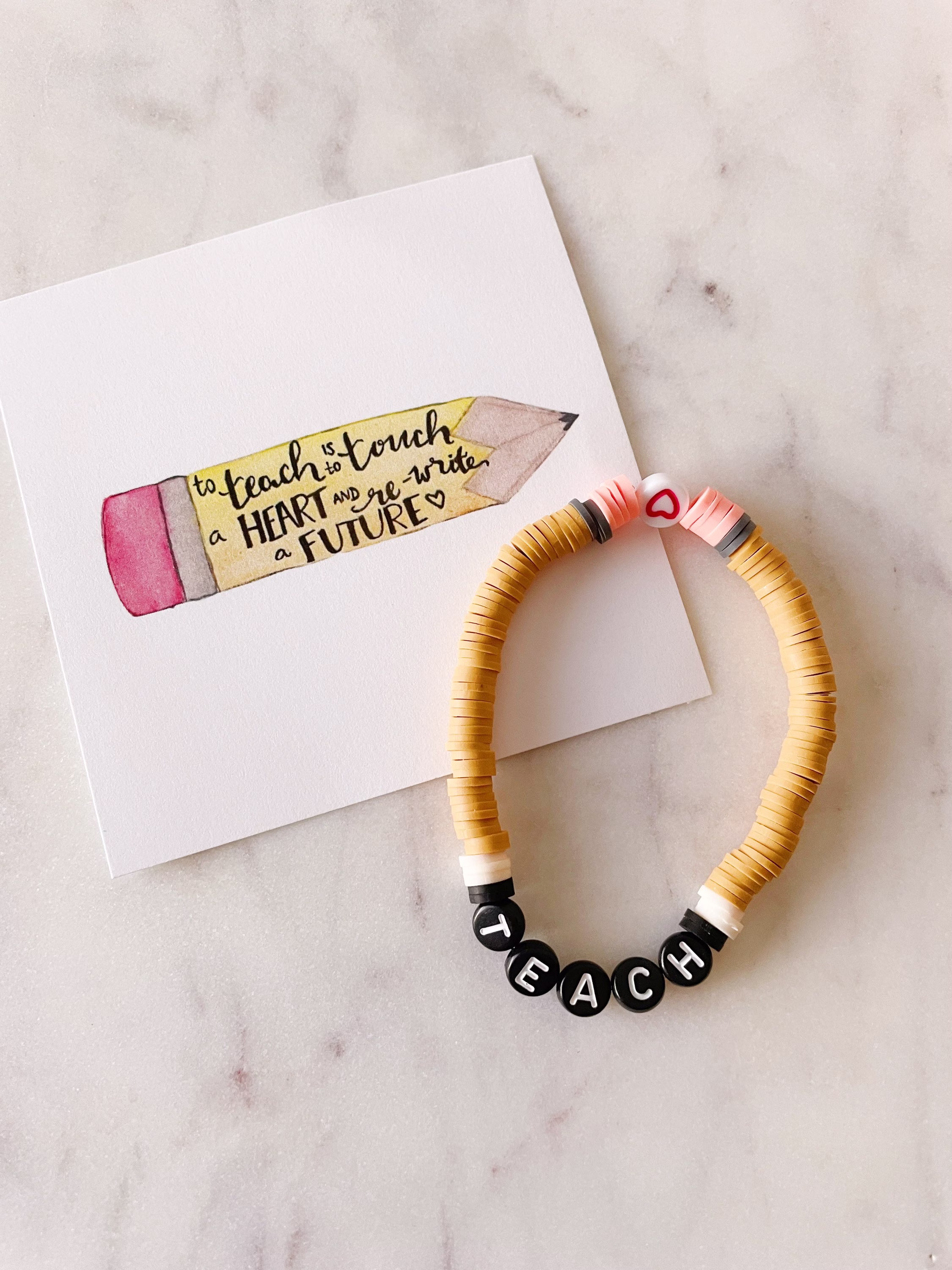 Teacher Appreciation Bracelet, Pencil Bracelet For Teacher, Bracelets, Gift