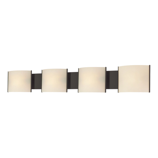 Alico Pannelli Oil Rubbed Bronze and Hand-Molded White Opal Glass 4-light Vanity