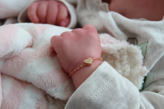 Rose Gold Charm Bracelet With Heart, Dainty Chain, Jewelry For Little Girls