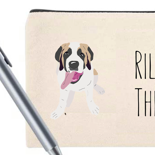 st. Bernard Cosmetic Bag | Travel Pencil Pouch Mask
