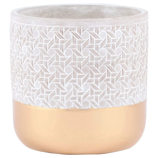 Inspirella Timeless Cement Pot 5.3 inches with Drainage Hole for Indoor/Outdoor - 2.1