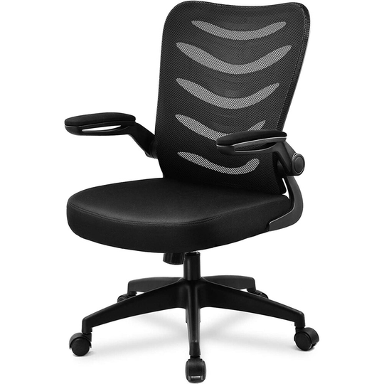 Ergonomic Desk Chair Office Task Chair Mesh Computer Chair with Flip Up Arms Lumbar Support Swivel Adjustable Mid Back