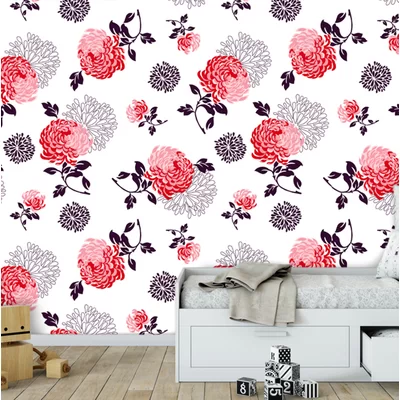 Latrobe Watercolor Flowers 10' L x 24" W Smooth Peel and Stick Wallpaper Roll