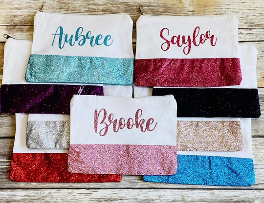 Glitter Cosmetic Bags, Make Up Bag, Period Snack Pencil Pouch Perfect For Birthdays, Bridal Showers, Gifts, School