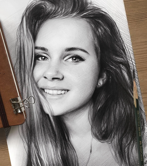Graphite Pencil Portrait, Wall Hanging Customized Drawing Portrait From Photo, Unique Gift Idea For Mom, Father & Other