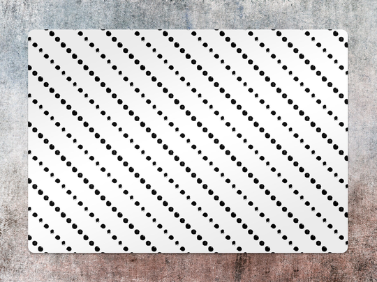Black Dots Chair Mat, White Vinyl Floor Protective Abstract Splat Pvc Office Room Rug, Housewarming Gift