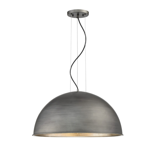 Giuseppe Lighting Three Light Pendant Sommerton Rubbed Zinc w/ Silve - Exact Size