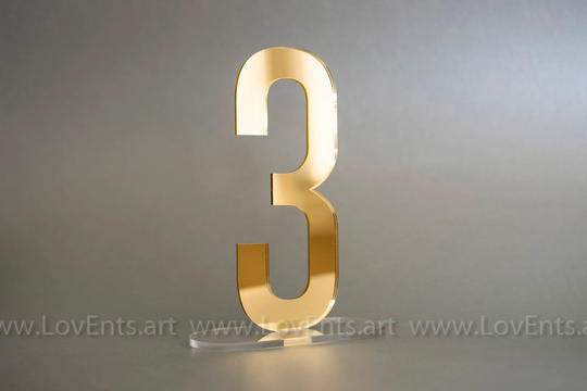 Gold Mirror Acrylic Table Numbers, Wedding Wedding Decor, Numbers