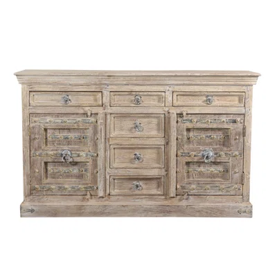 65" Wide 6 Drawer Mango Wood Sideboard
