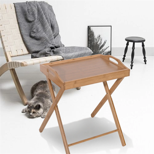 Folding Wood Portable Tray Table Stand TV Dinner Craft Snack Laptop