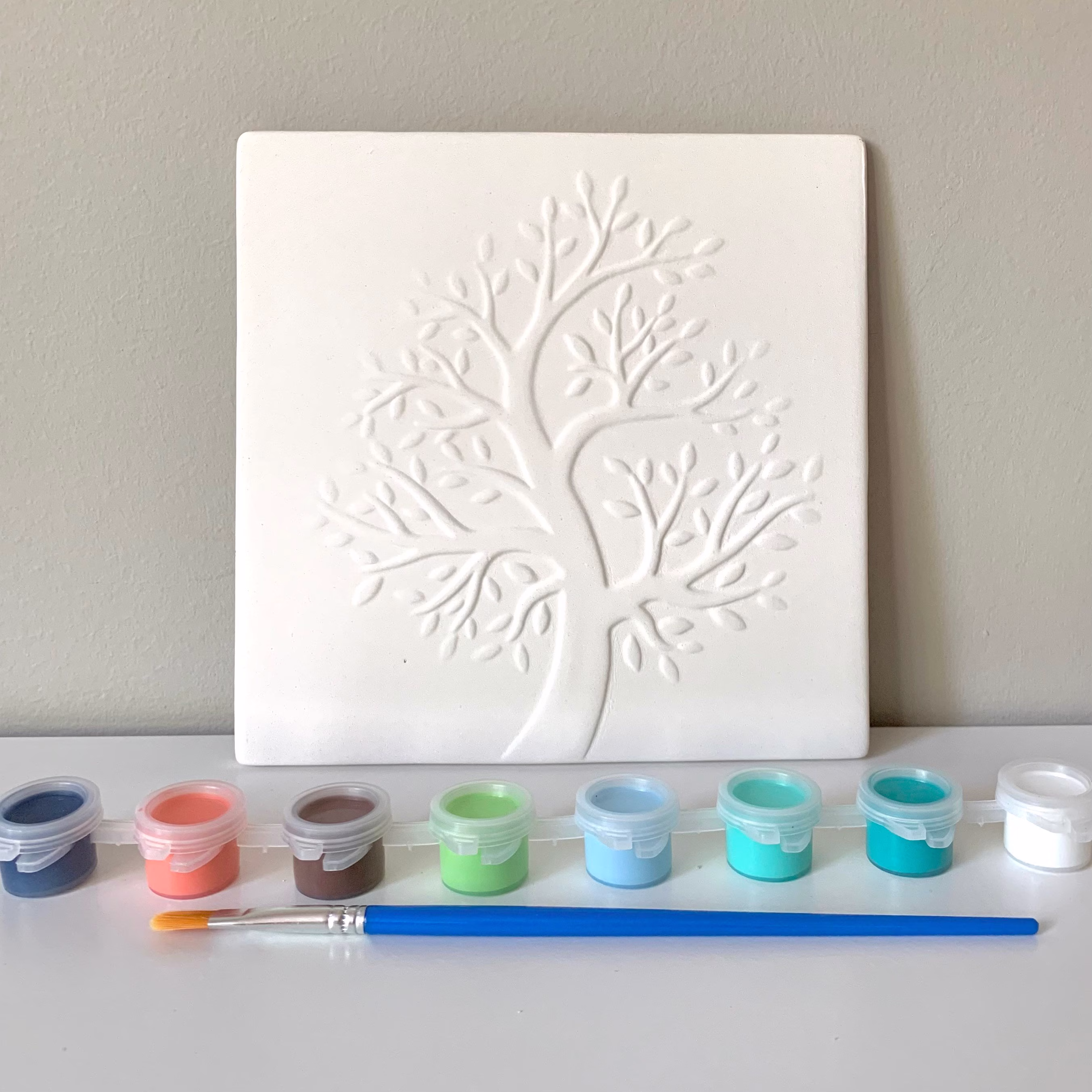 Tree Of Life Tile, Pottery Painting Kit, Diy Kits, Art Kits For Kids, Kids & Craft, Ready-To-Paint Ceramic