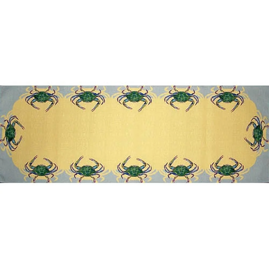 Betsy Drake Blue Crab Multicolored 13-inch x 54-inch Table Runner