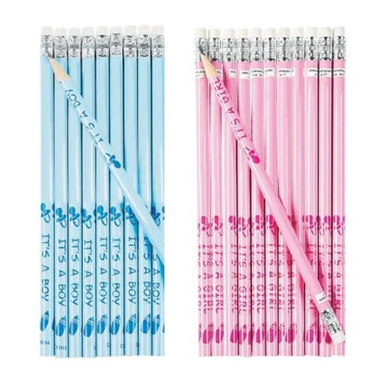 24Pk It's A Boy/Girl Pencils Baby Shower Favors