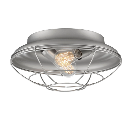 Neo-Industrial 2 Light Metal Flushmount Ceiling Light