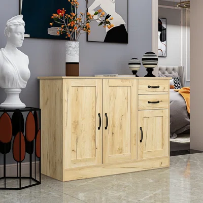 Alfredine Modern Wood Buffet Sideboard With 2 Doors&1 Storage And 2drawers -entryway Serving Storage Cabinet Doors-dining Room Console, 43.3 Inch