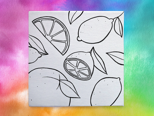 Oranges & Lemons Pre-Drawn Canvas, Kitchen Artwork Diy