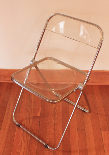 Anonima Castelli Plia Lucite Chrome Italian Folding Chair Italy Mcm