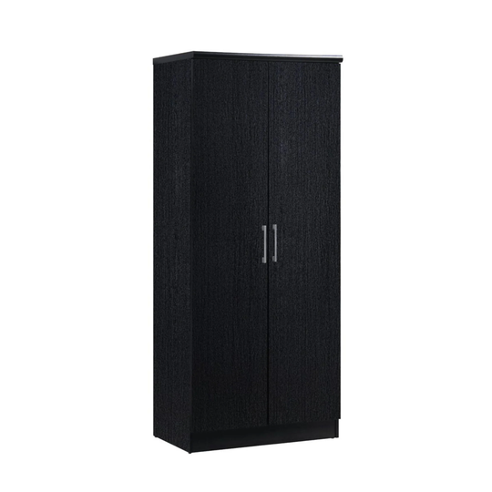 71.5" Black Rectangular 2 Doors Armoire with 4 Shelves