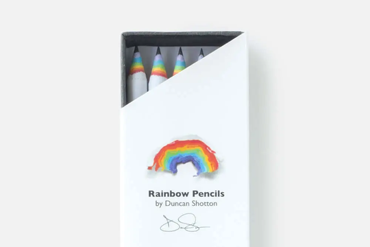 Rainbow Pencils - The Super 5 Pack, White | Recycled Paper Pencil Set For Unique Stationery Addicts