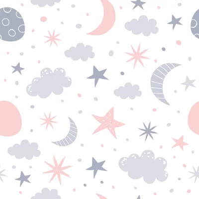 Lathem Nursery Décor Night Sky 10' L x 24" W Peel and Stick Wallpaper Roll