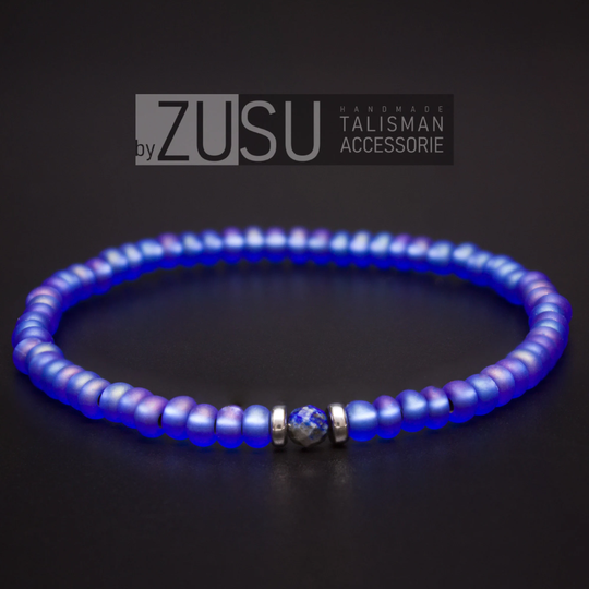 Blue Lapis Lazuli Men's Bracelet, Minimal Bracelet For Men, Best Gift Dad, Delicate Jewelry, Valentines Day Him