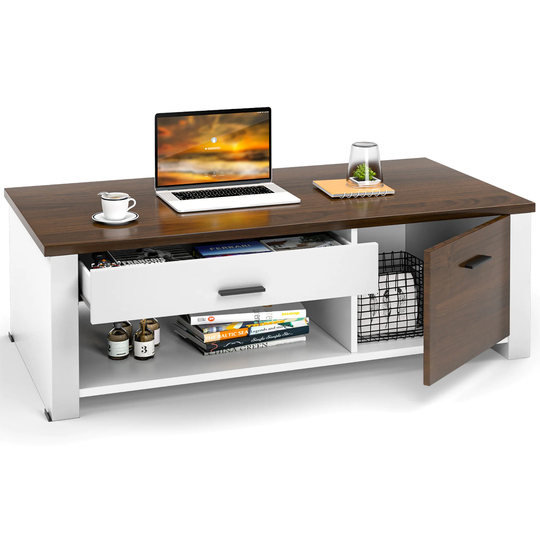 Costway Modern Coffee Table Living Room Coffee Table W/ Storage