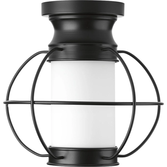 Haddon Collection 1-Light Black Flushmount