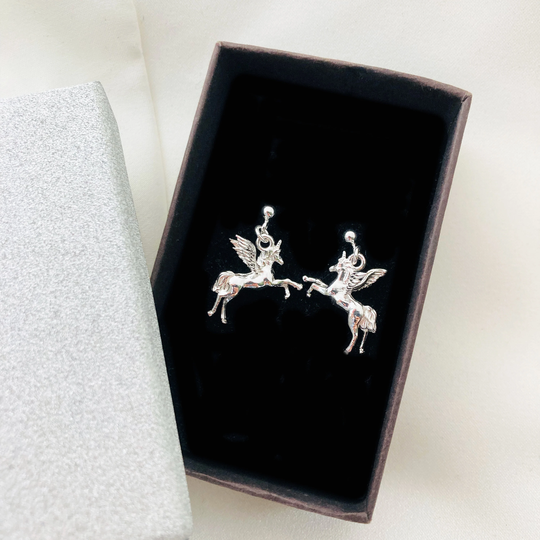 Dainty Silver Unicorn Earrings | Unicorn Jewelry in Sterling Silver 925 Unicorn Stud For Daughter Gift Girl