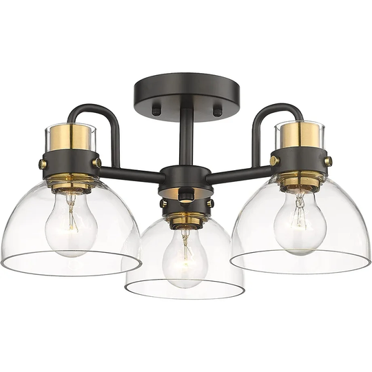 Semi Flush Mount Ceiling Light Fixtures with Clear Glass Shade