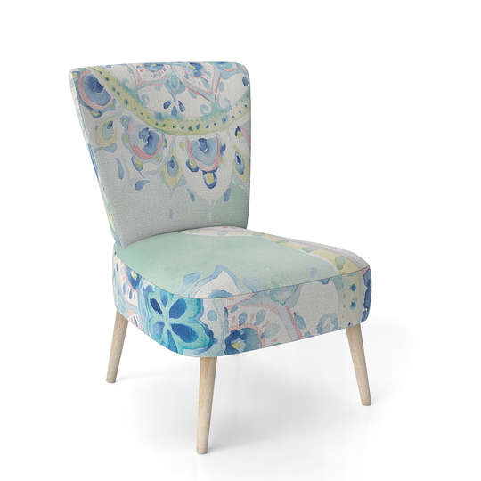 Designart 'Watercolor Mandalas IV' Upholstered Floral Accent Chair