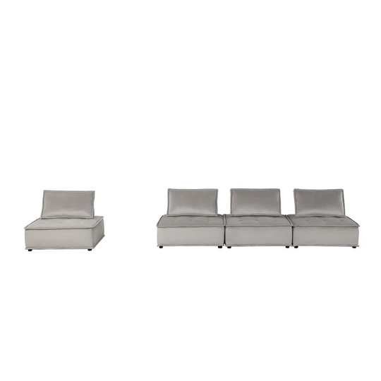 Anna Velvet 4 Pc Modular Sofa