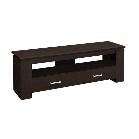 47.25" Cappuccino Brown Rectangular TV Stand with Storage Drawers