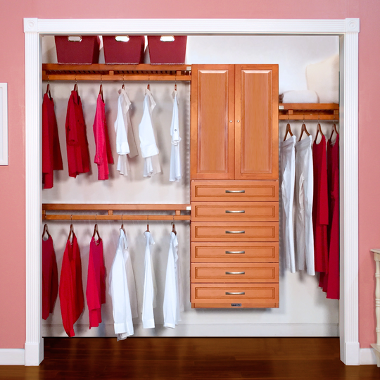 John Louis Home 12in. Deep Solid Wood 6-Drawer/Raised Panel Doors Woodcrest Simplicity Organizer Carmel