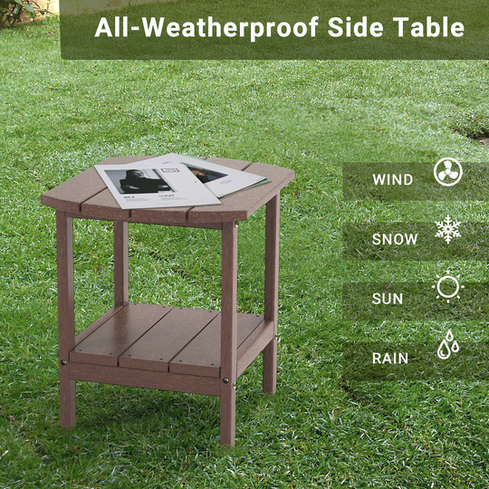 Outdoor Side Table for Adirondack Chairs, All-Weather Resistant Humidity-Proof Waterproof Stain-Proof Accent Tables