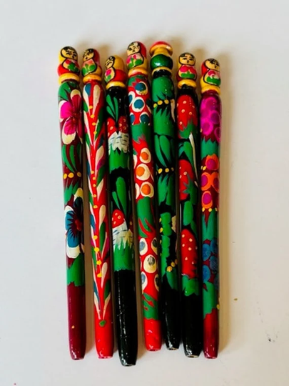 Pencil Vtg School Advertising Writing Instrument Lot Russian Nesting Doll Cases