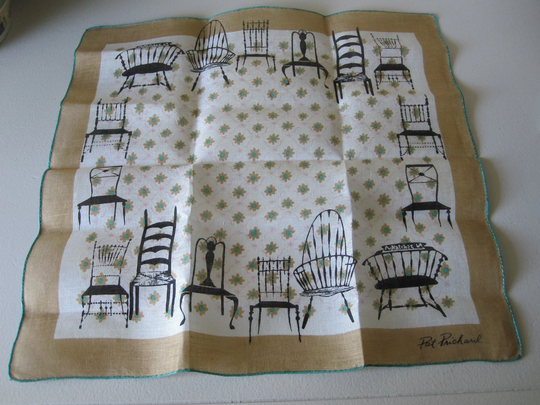 Pat Prichard Chairs Linen Handkerchief