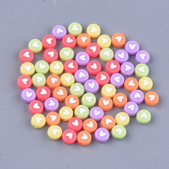 Colorful Heart Bead For Jewelry Making Kids Beads Jewelry Supplies Findings Bubblegum Color Assorted