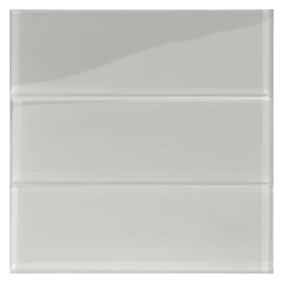 Lithium 4" x 12" Glass Mosaic Tile in Smoke