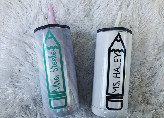 Custom Teacher Tumbler/Pencil Travel Mug