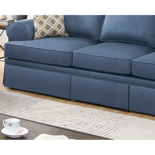 Sofa and Loveseat Glossy Polyfiber Cushion Couch,2pc Sofa Set
