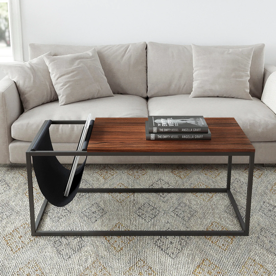 Coffee Table Sofa Table with Metal Frame and Canvas Hanger