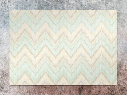 Tiled Chair Mat, Brown Vinyl Floor Green Protective Geometric Splat Pad, Decorative Gift Idea